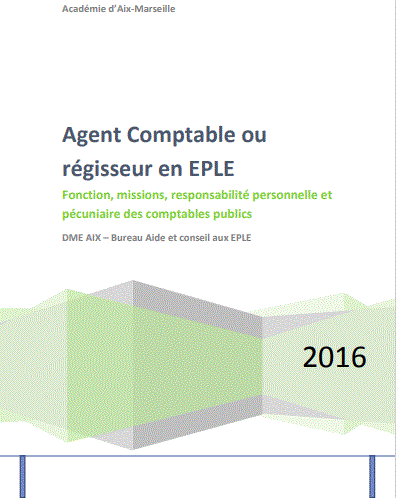 Cover of AGENT COMPTABLE OU REGISSEUR EN EPLE