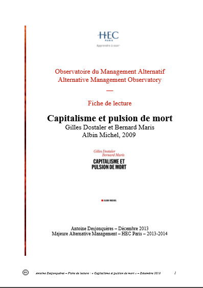 Cover of CAPITALISME ET PULSION DE MORT