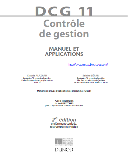 Cover of CONTROLE DE GESTION  MANUEL ET APPLICATIONS