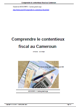 Cover of COMPRENDRE LE CONTENTIEUX FISCAL AU CAMEROUN