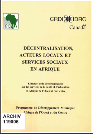 Cover of DECENTRALISATION ACTEUR LOCAUX SERVICES SOCIAUX EN AFRIQUE