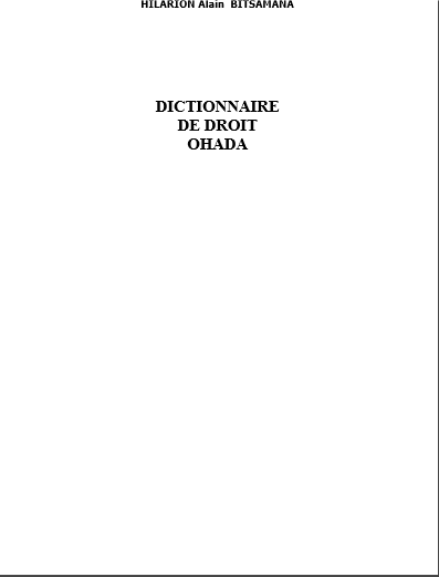 Cover of DICTIONNAIRE DE DROIT OHADA
