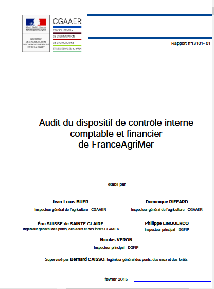 Cover of AUDIT DU DISPOSITIF DE CONTROLE INTERNE COMPTABLE ET FINANCIERR