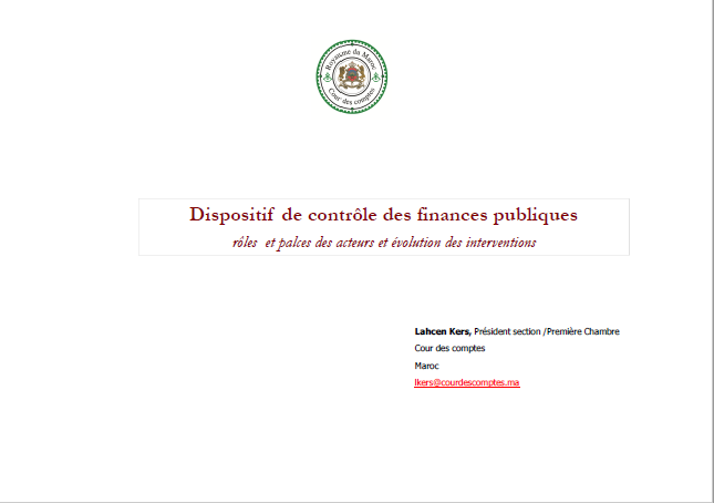 Cover of DISPOSITIF DE CONTROLE DES FINANCES PUBLIQUES
