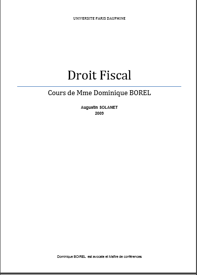 Cover of DROIT FISCAL