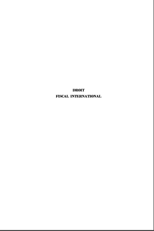 Cover of DROIT FISCAL INTERNATIONAL
