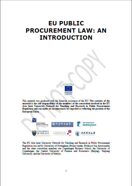 Cover of EU PUBLIC PROCUREMENT LAW