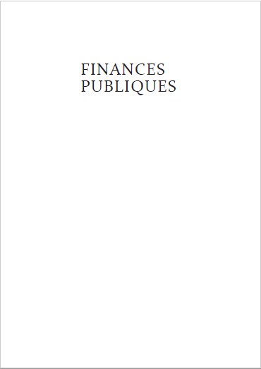 Cover of FINANCES PUBLIQUES