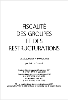 Cover of FISCALITE DES GROUPES ET DES RESTRUCTURATIONS