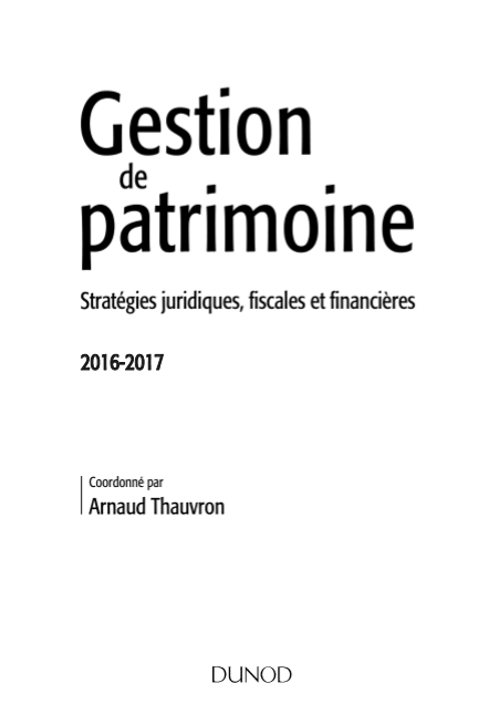 Cover of GESTION DE PATRIMOINE