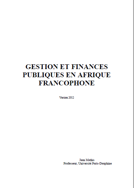 Cover of GESTION ET FINANCES PUBLIQUES EN AFRIQUE FRANCOPHONE
