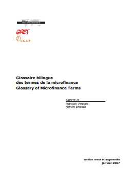 Cover of GLOSSAIRE BILINGUE DES TERMES DE LA MICROFINACE