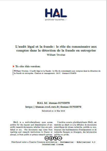 Cover of LAUDIT LEGAL ET LA FRAUDE