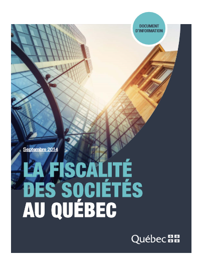 Cover of LA FISCALITE DES SOCIETES AU QUEBEC