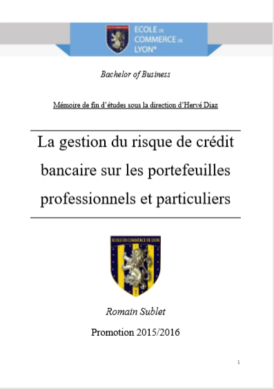 Cover of LA GESTION DU RISQUE DE CREDIT BANCAIRE SUR LES PORTES FEUILLES PROFESSIONNELS ET PARTICULIERS