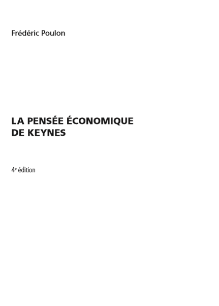 Cover of LA PENSSEE ECONOMIQUE DE KEYNES