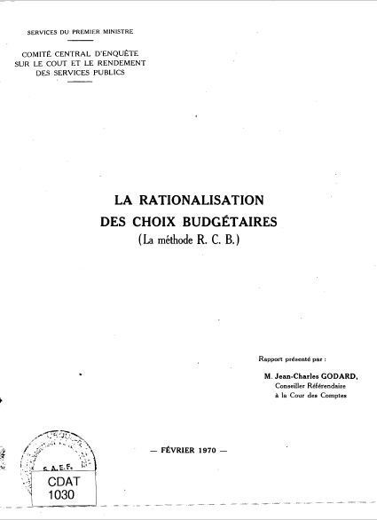 Cover of LA RATIONALISATION DES CHOIX BUDGETAIRES