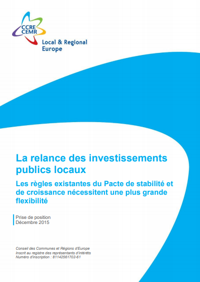 Cover of LA RELANCE DES INVESTISSEMENTS PUBLICS LOCAUX