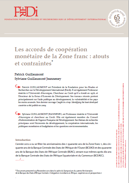 Cover of LES ACCORDS DE LA COOPERATION MONETAIRE DANS LA ZONE FRANC ATOUTS ET CONTRAINTES