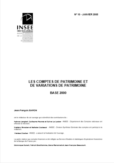 Cover of LES COMPTES DE PATRIMOINE ET DE VARIATION DE PATRIMOINE