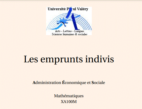 Cover of LES EMPRUNTS INDIVIS