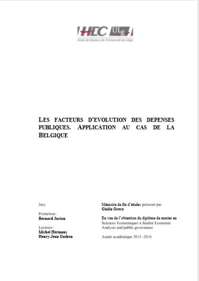 Cover of LES FACTEURS DE LEVOLUTION DES DEPENSES