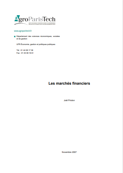 Cover of LES MARCHES FINANCIERS