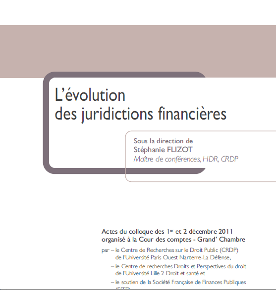 Cover of LEVOLUTION DES JURIDICTIONS FINANCIERES