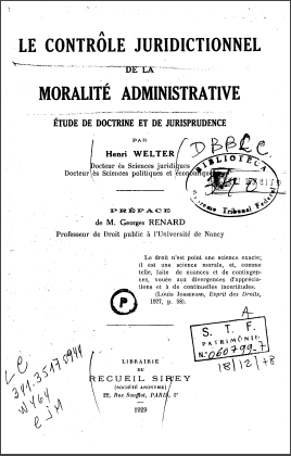 Cover of LE CONTROLE JURIDICTIONNEL DE LA MORALITE ADMINISTRATIVE