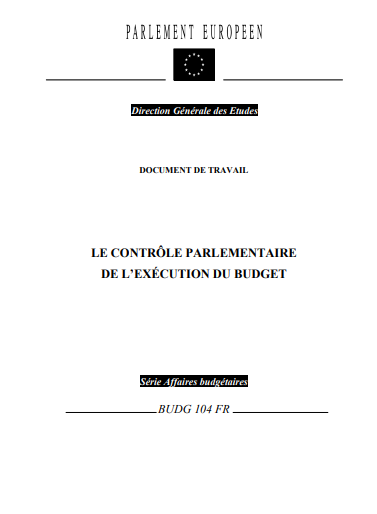 Cover of LE CONTROLE PARLEMENTAIRE DE LEXECUTION DE LEXECUTION DU BUDGET