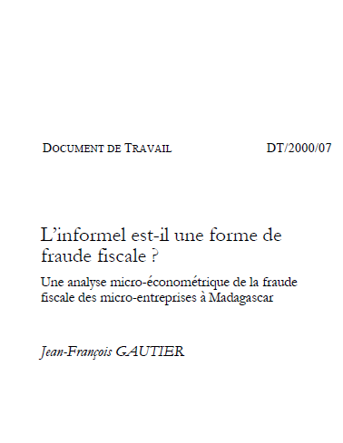 Cover of LINFORMEL EST IL UNE FORME DE FRAUDE FISCALE