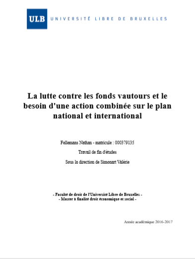 Cover of LA LUTTE CONTRE LES FONDS VAUTOURS