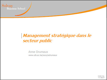 Cover of MANAGEMENT STRATEGIQUE DANS LE SECTEUR PUBLIC