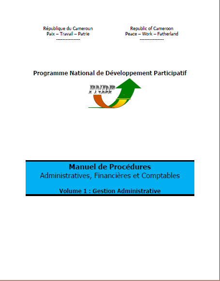 Cover of MANUEL DE PROCEDURES ADMINISTRATIVES FINANCIERES ET COMPTABLES PNDP