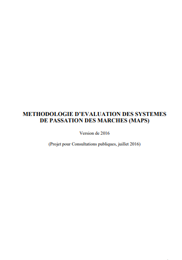 Cover of METHODOLOGIE  DEVALUATION DES SYSTEMES DE PASSATION DES MARCHES PUBLICS