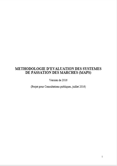 Cover of METHODOLOGIE DEVALUATION DU SYSTEME DE PASSATION DES MARCHES PUBLICS
