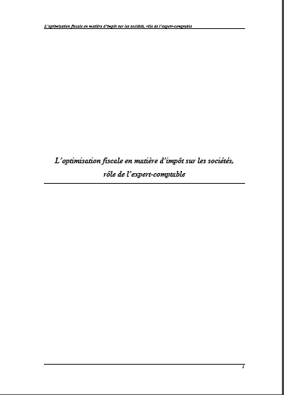 Cover of LOPTIMISATION FISCALE EN MATIERE DIMPOTS SUR LES SOCIETES