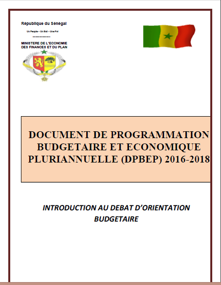 Cover of DOCUMENT DE PROGRAMMATION BUDGETAIRE SENEGAL 2006 2018