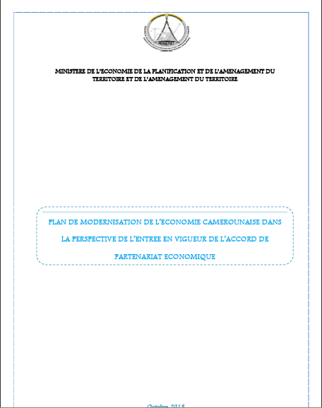 Cover of PLAN DE MODERNISATION DE LECONOMIE CAMEROUNAISE