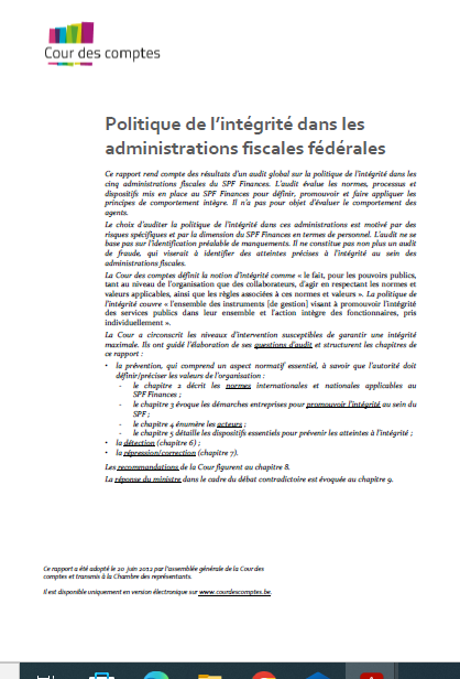 Cover of POLITIQUE DE LINTEGRATION DANS LES ADMINISTRATIONS FISCALES