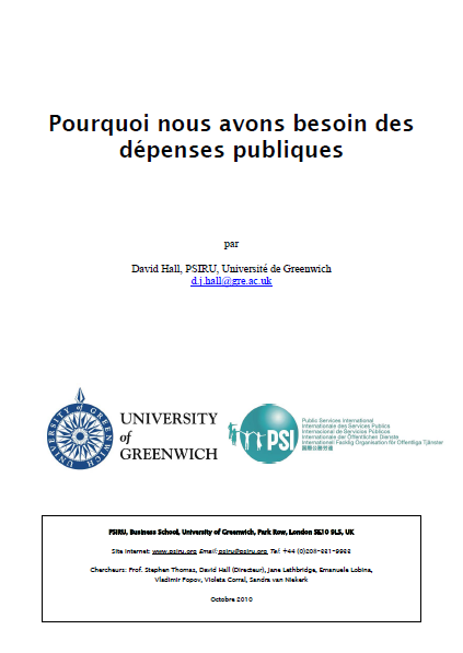 Cover of POURQUOI AVONS NOUS BESOIN DES DEPENSES PUBLIQUES