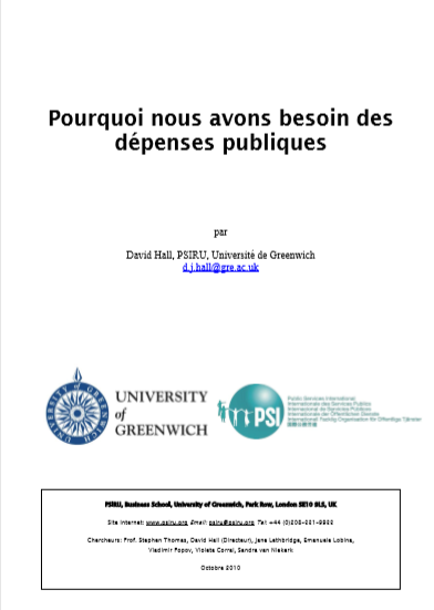 Cover of POURQUOI NOUS AVONS BESOIN DES DEPENSES PUBLIQUES