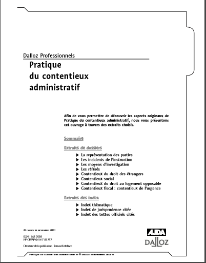 Cover of PRATIQUE DU CONTENTIEUX ADMINISTRATIF