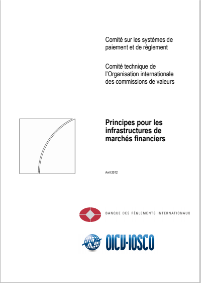 Cover of PRINCIPE POUR LES INFRASTRUCTURES DE MARCHES FINANCIERS
