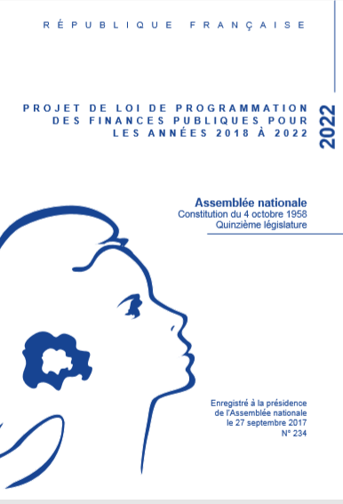 Cover of PROJET DE LOI DE PROGRAMMATION DES FINANCES PUBLIQUES POUR LES ANNEES 2018 A 2022