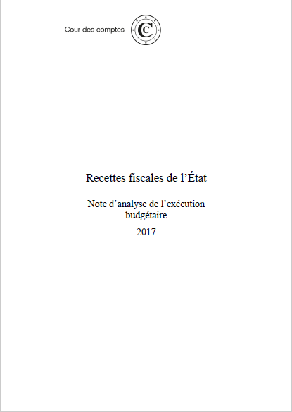 Cover of RECETTE FISCALE DE LETAT