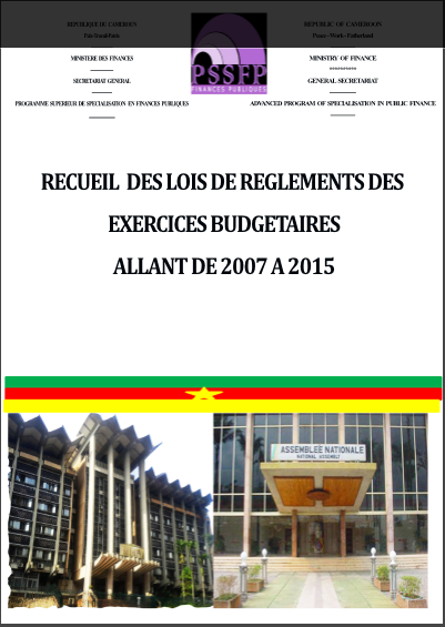 Cover of RECEUIL DES LOIS DE REGLEMENT DES EXERCICES BUDGETAIRES ALLANT DE 2007 A 2015