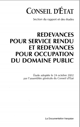 Cover of REDEVANCES POUR SERVICES RENDU ET REDEVANCES POUR OCCUPATION DU DOMAINE PUBLIC