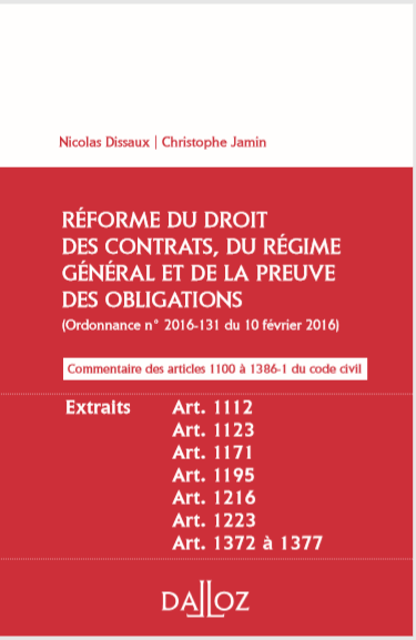 Cover of REFORME DU DROIT DES CONTRATS