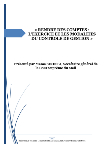 Cover of RENDRE DES COMPTES LEXERCICE ET LES MODALITES DU CONTROLE DE GESTION